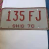 Placa Patente Estados Unidos Ohio 1970
