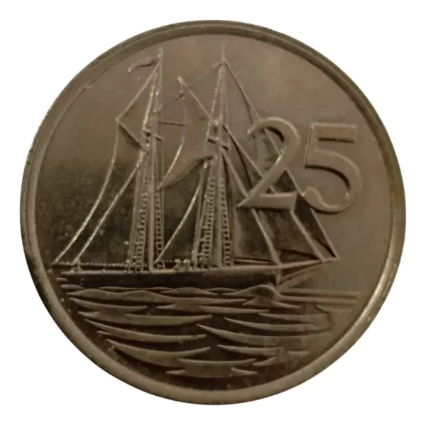 Moneda Islas Cayman 25 Cents 1977 (&1050 (Usado