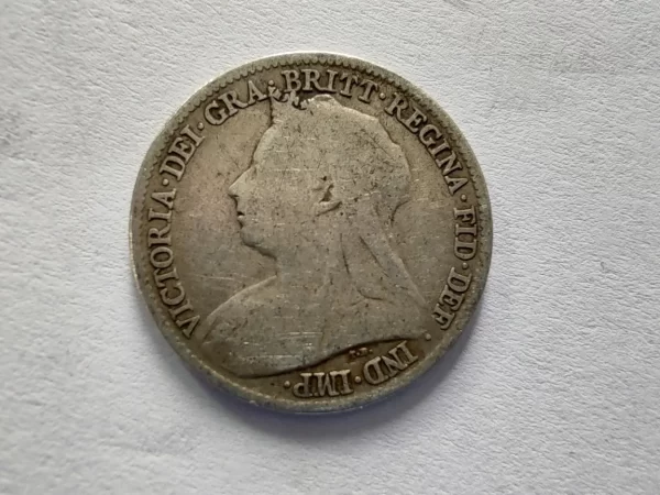 Usado Moneda Inglaterra Six Pence 1895 Plata 0.9(p23 (Usado)