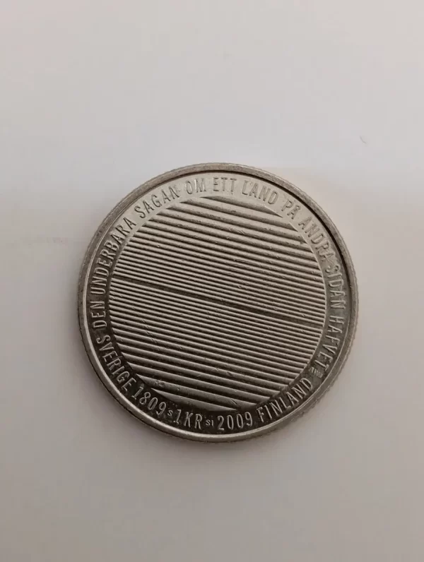 Moneda Suecia 1 Korona 2009 200 Años Separacion .de Finlandia (Usado) - Imagen 3