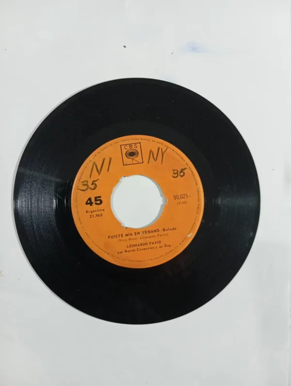 Vinilo Single Leonardo Favio Mi Tristeza Es Mia Nada Mas(y157 (Usado) - Imagen 2