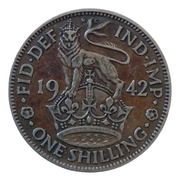 Moneda Inglaterra One Shilling 1942 Plata 0.5 (p158 (Usado)