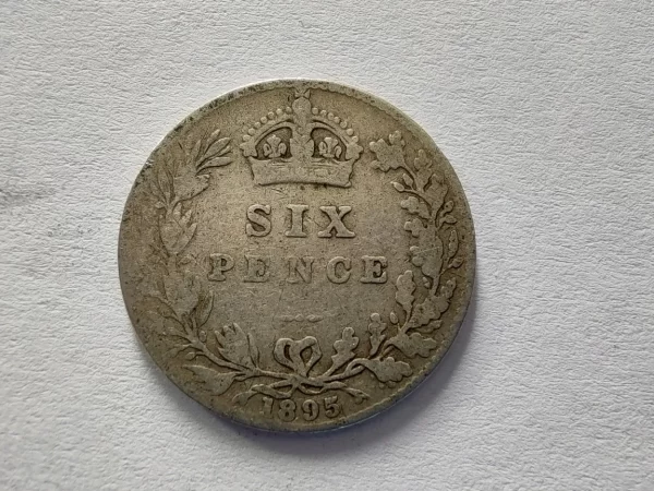 Usado Moneda Inglaterra Six Pence 1895 Plata 0.9(p23 (Usado) - Imagen 2