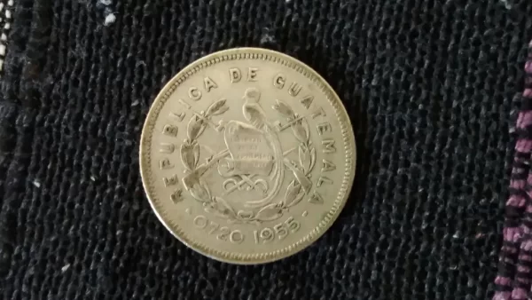 Moneda Guatemala 25 Centavos 1955 Plata 0.720 (p109 (Usado) - Imagen 2