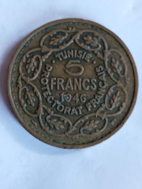 Moneda Tunisie Protectorado Francés Francs 1946 (&1003 (Usado) - Imagen 2