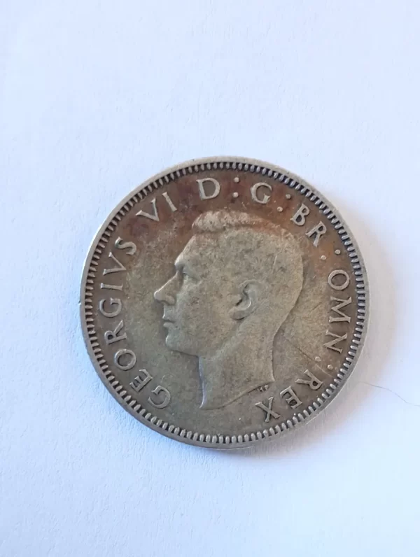 Moneda Inglaterra One Shilling 1942 Plata 0.5 (p158 (Usado) - Imagen 2
