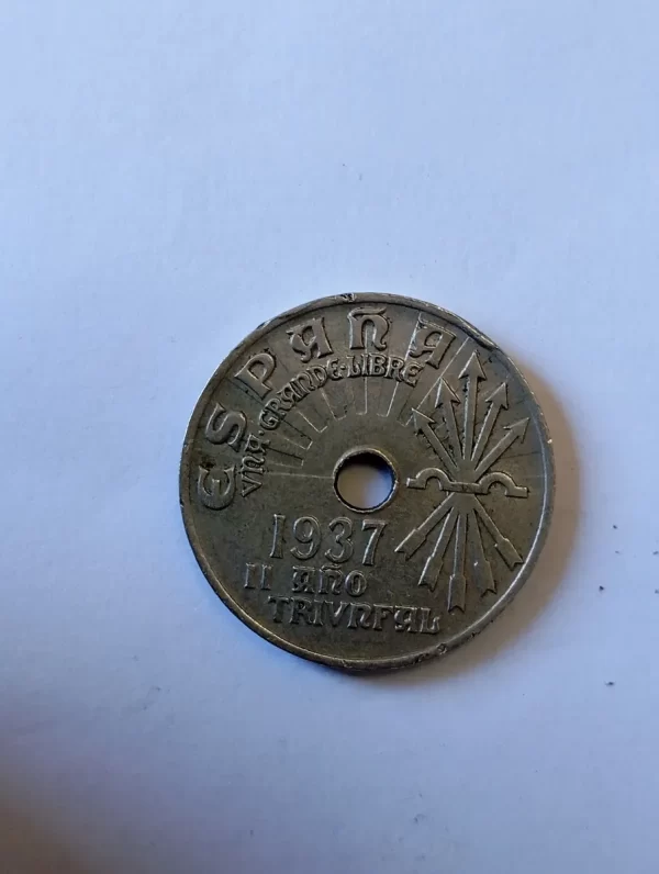 Moneda España 25 Centimos 1937 Año Triunfal (&1576 (Usado - Imagen 3