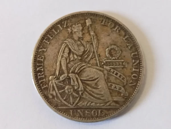 Moneda Perú 1 Sol De Oro 1895 Plata 0.9(p132 (Usado) - Imagen 3