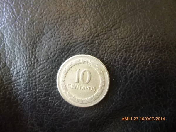 Moneda Colombia 10 Centavos 1951 Plata 0.500 (p103 (Usado) - Imagen 3