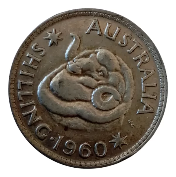 Moneda Australia One Shilling 1960 Plata 0.5(&152 (Usado)