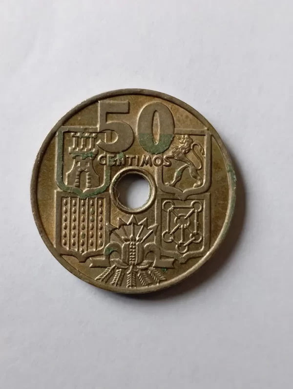 Moneda España 50 Centimos 1949 (&9- (Usado) - Imagen 2