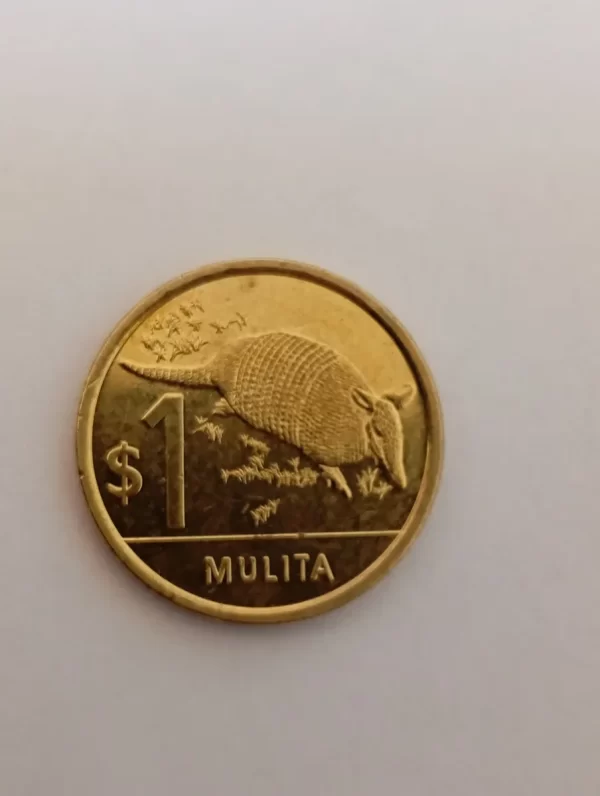Moneda Uruguay 1 Peso 2019 Mulita (&1612 (Usado) - Imagen 2