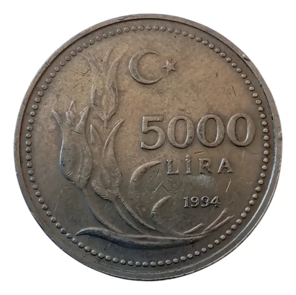 Moneda Turkia 5000 Liras 1994 (&1467 (Usado)