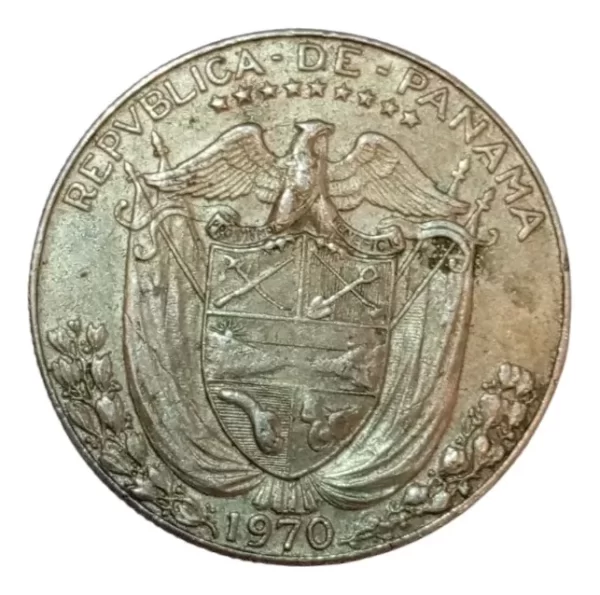 Moneda Panamá 1/2 Balboa 1970 Plata 0.4 (p54 (Usado)
