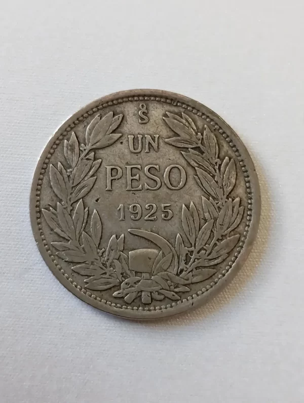 Moneda Chile 1 Peso 1925 Plata 0.5 (p33 (Usado) - Imagen 2