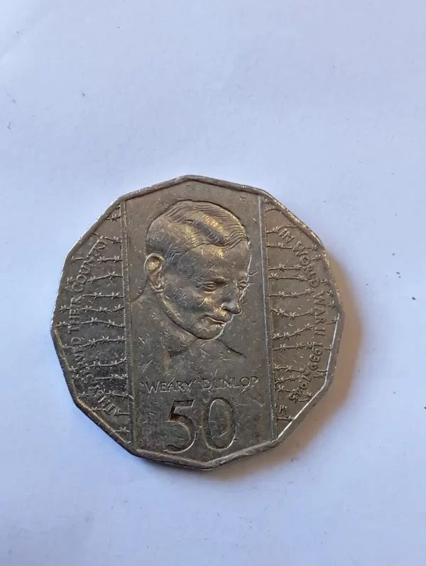 Moneda Australia 50 Cents Weary Dunlop(&1372 (Usado - Imagen 2