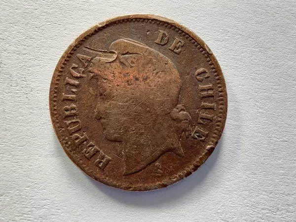 Moneda Chile 1 Centavo 1882 (&493 (Usado) - Imagen 3