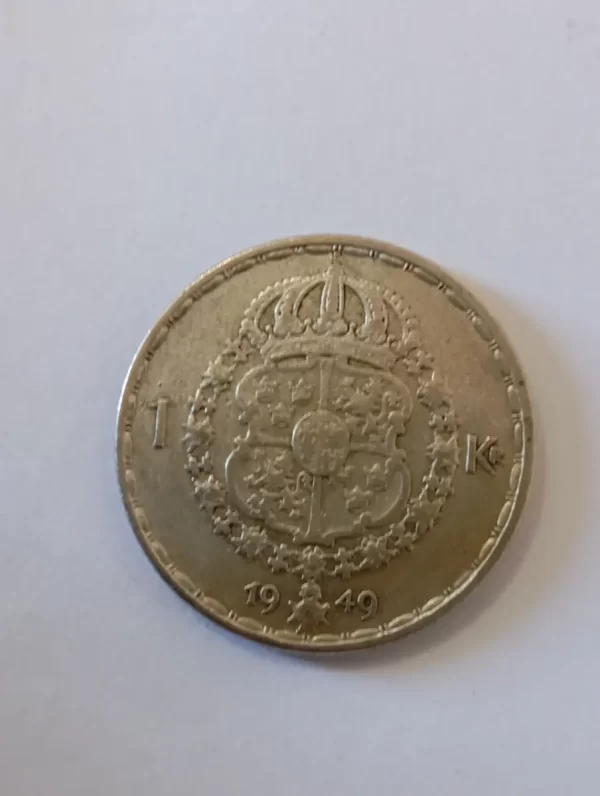 Moneda Suecia 1 Korona 1949 Plata 0.400 (&1581 (Usado) - Imagen 3
