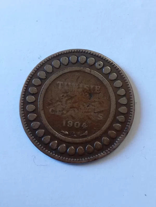 Moneda Tunez 10 Céntimos 1904 (x1579 (Usado) - Imagen 2