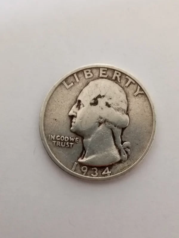 Moneda Estados Unidos 25 Cents 1934 Plata,0.9 (p137 (Usado) - Imagen 2