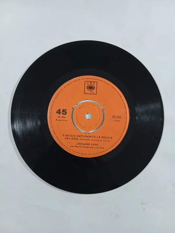 Vinilo Single Leonardo Favio O Quizas Le Regale(y114- (Usado) - Imagen 2