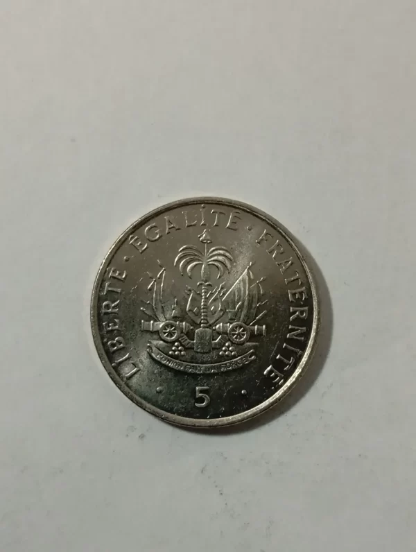 Moneda De Haití 5 Centimes 1997 Charlemagne Peralta (&1688 (Usado) - Imagen 2