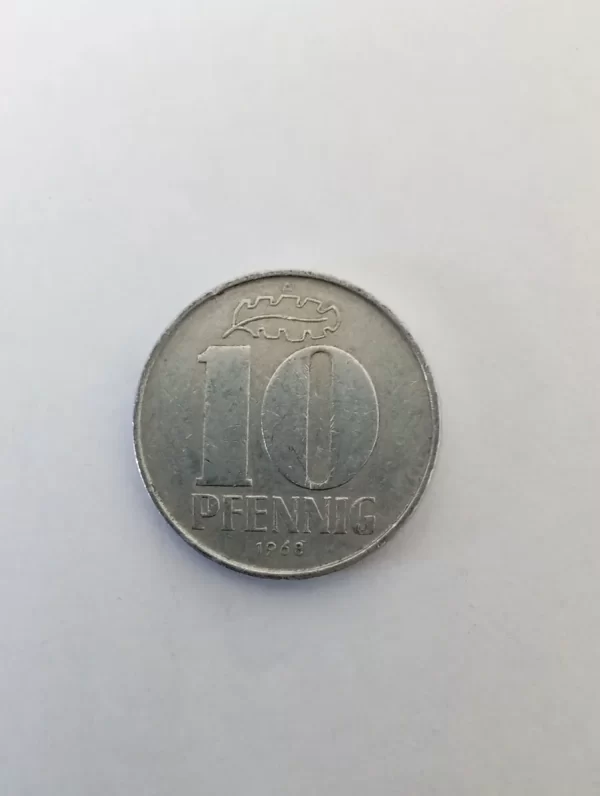 Moneda Alemania Rda 10 Pfennig 1968 (&1634 (Usado) - Imagen 3