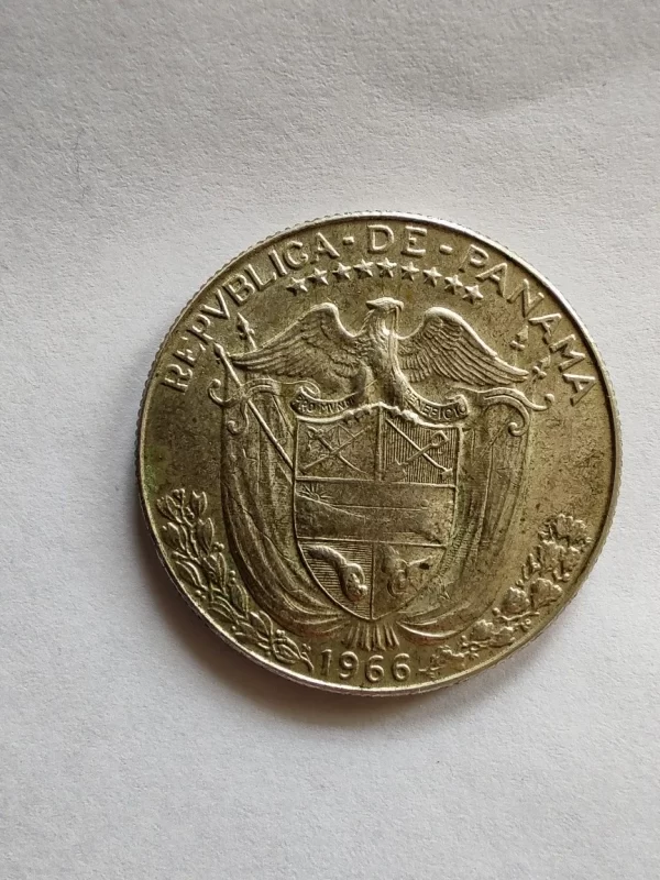 Moneda Panamá Medio Balboa 1966 Plata 0.400 (p16 (Usado) - Imagen 3