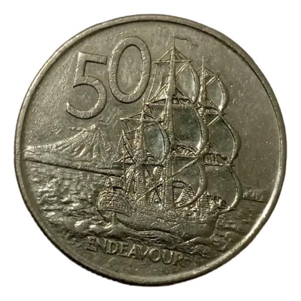 Moneda New Zelanda 50 Cents 1988 Endevour Grande (&1219 (Usado)