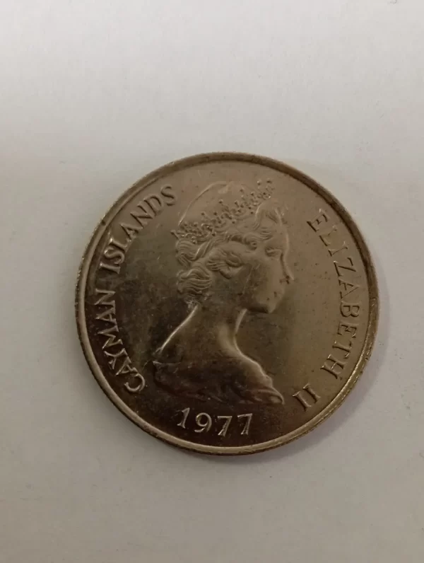 Moneda Islas Cayman 25 Cents 1977 (&1050 (Usado - Imagen 3