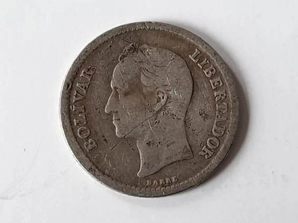 Moneda Venezuela 25 Centésimos 1954 Plata.835 (p29 (Usado) - Imagen 3