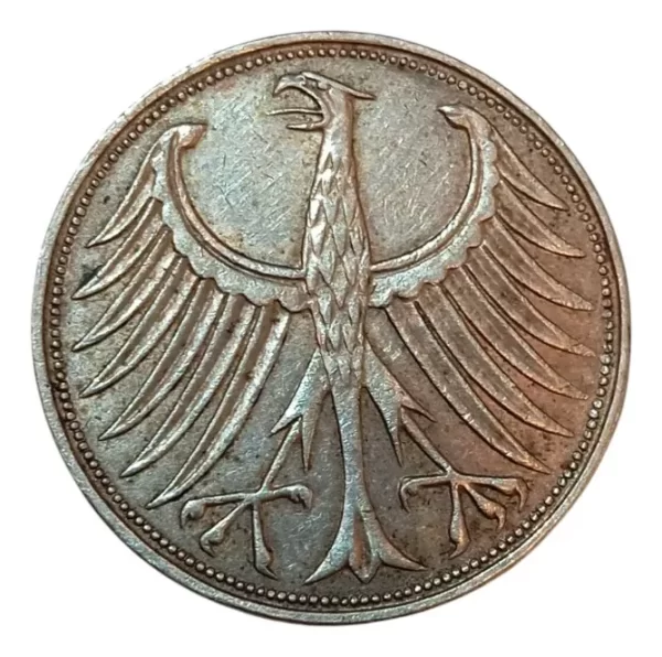 Moneda Alemania 5 Marcos Ceca J 1969 Plata 0.650(p48 (Usado)