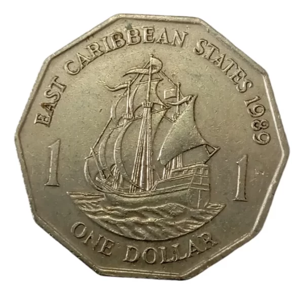 Moneda Estados Del Caribe 1 Dólar 1989(&1158. (Usado)