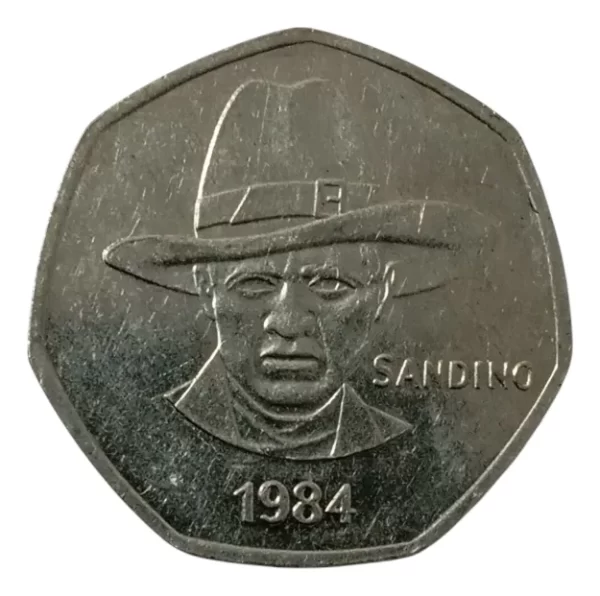 Moneda Nicaragua 5 Cordobas 1984 Sandino (&1180 (Usado)