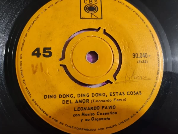 Vinilo Single De Leonardo Favio Ding Dong (v62 (Usado) - Imagen 4