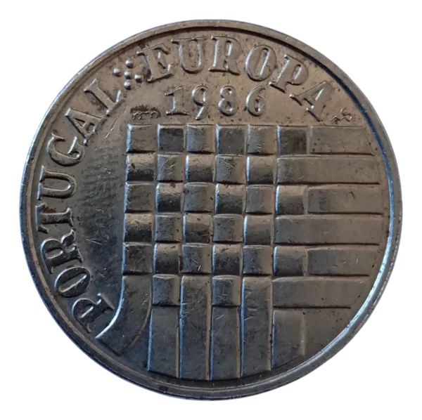 Moneda Portugal 25 Escudos 1986 Eurocopa (&1466 (Usado