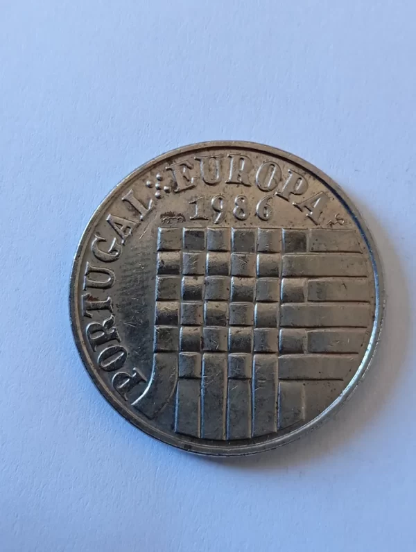 Moneda Portugal 25 Escudos 1986 Eurocopa (&1466 (Usado - Imagen 2