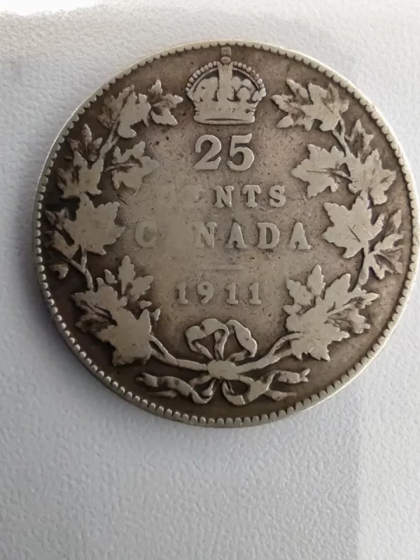 Moneda Canadá 25 Cents 1911 Plata .925(p2 (Usado) - Imagen 3