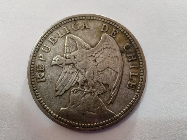 Moneda Chile 1 Peso 1932 Plata 0.4 (p101 (Usado) - Imagen 3