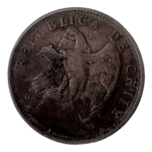 Moneda Chile 1 Peso 1924 Plata 0.5(p139 (Usado - Imagen 3