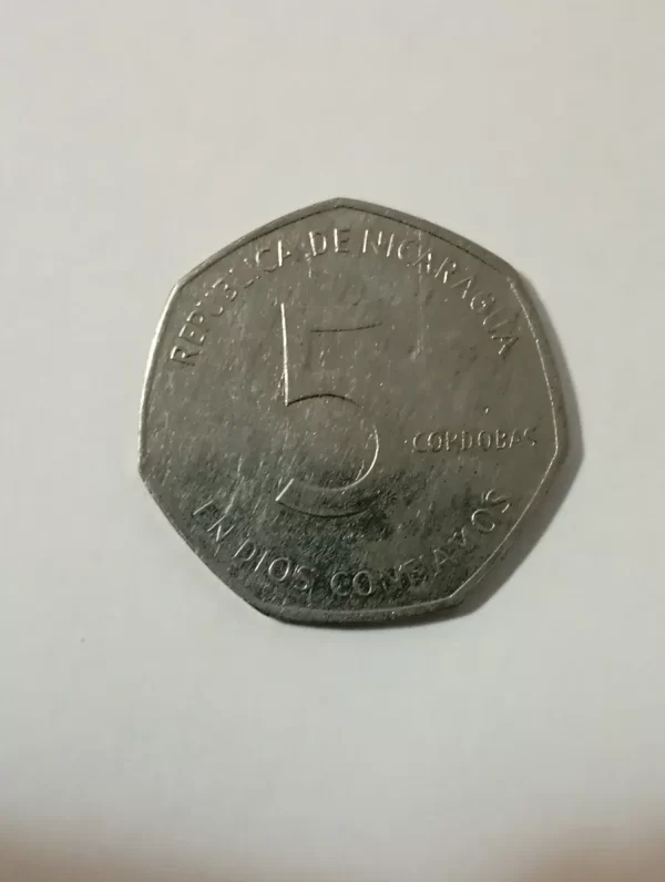 Moneda Nicaragua 5 Cordobas 1984 Sandino (&1180 (Usado) - Imagen 3