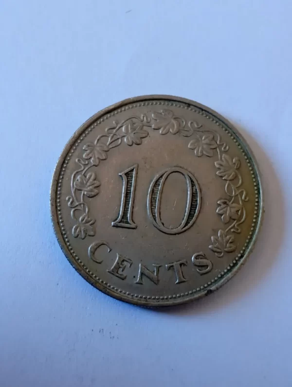 Moneda Malta 10 Cents 1972 Barco (&1444 (Usado) - Imagen 3