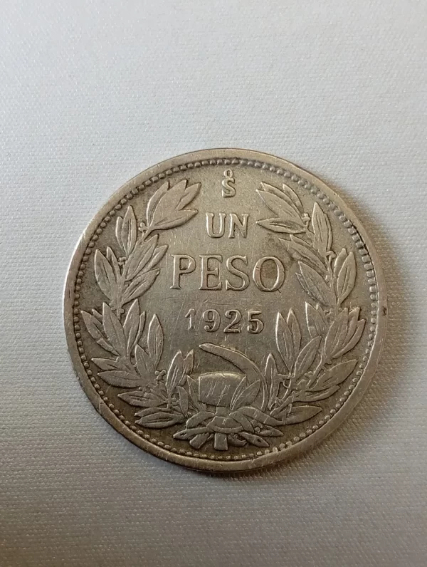 Moneda Chile 1 Peso 1925 Plata 0.5 (p98 (Usado) - Imagen 2