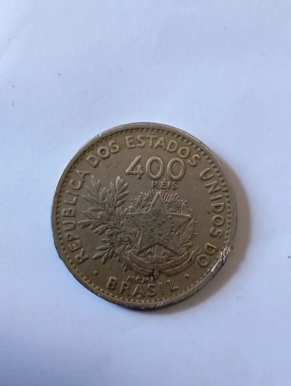 Moneda Brasil 400 Reís 1901 (&1383 (Usado) - Imagen 2