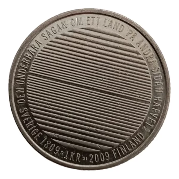 Moneda Suecia 1 Korona 2009 200 Años Separacion .de Finlandia (Usado)