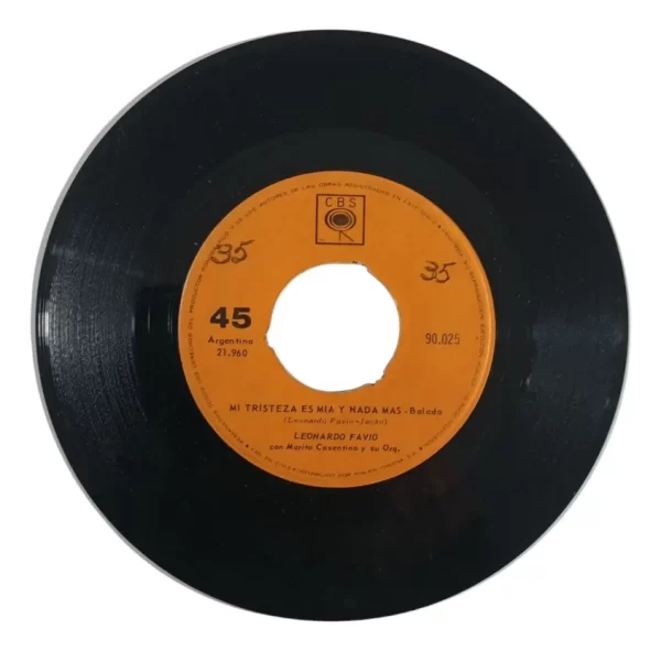 Vinilo Single Leonardo Favio Mi Tristeza Es Mia Nada Mas(y157 (Usado)